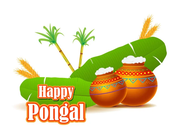 Illustration Vectorielle Happy Pongal — Image vectorielle