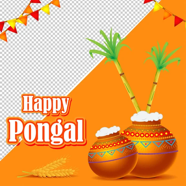 Vektorillustration Von Happy Pongal — Stockvektor