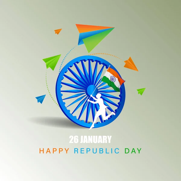 印度快乐共和国日的病媒图解 — 图库矢量图片