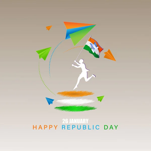 Vector Illustration Indian Happy Republic Day — Stock Vector