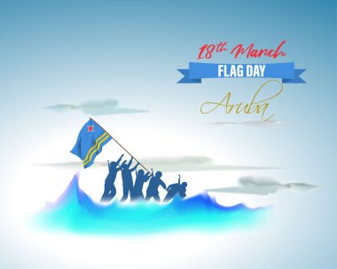 Mutlu Aruba bayrağı günü için vektör illüstrasyonu