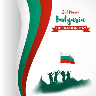 Bulgaristan 'ın Mutlu Kurtuluş Günü' nün vektör çizimi