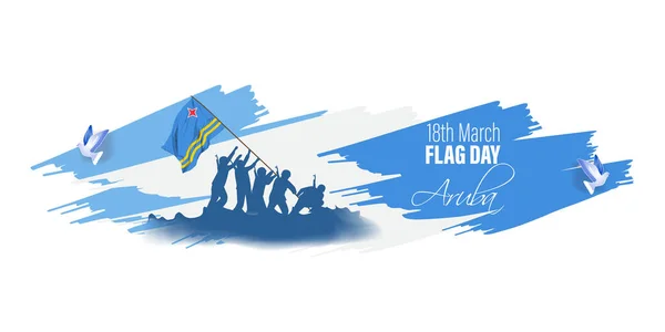 Vector Illustratie Voor Gelukkige Aruba Vlag Dag — Stockvector