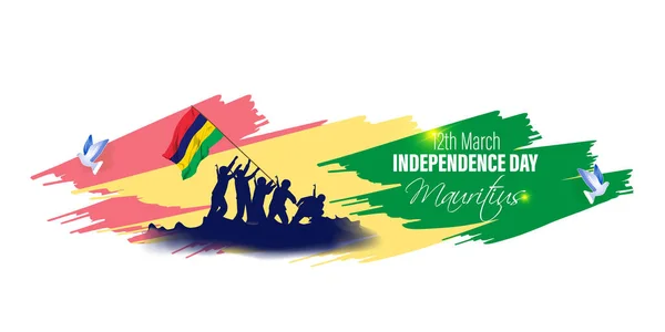 Ilustración Vectorial Para Feliz Día Independencia Mauricio — Archivo Imágenes Vectoriales