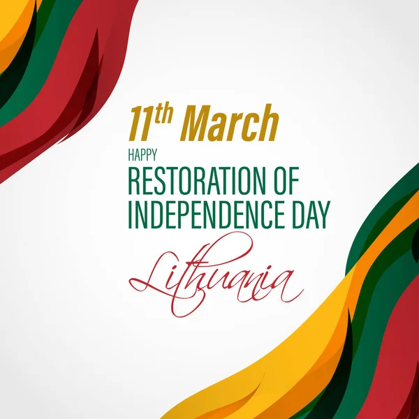 Wektor Ilustracja Szczęśliwego Przywrócenia Niepodległości Dzień Litwa — Wektor stockowy