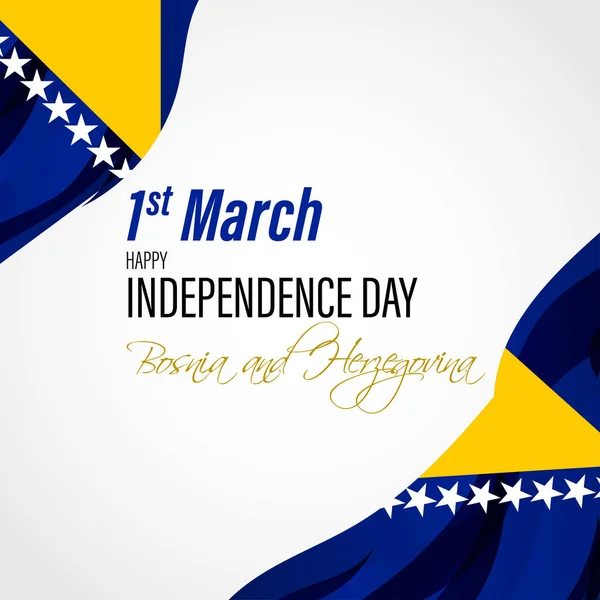 Ilustração Vetorial Feliz Dia Independência Bósnia Herzegovina — Vetor de Stock