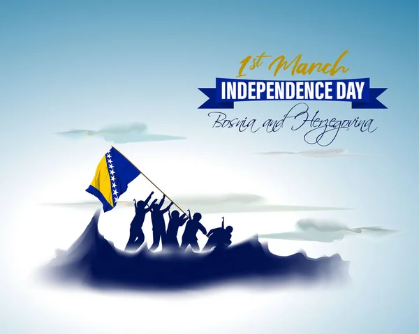 Ilustração Vetorial Feliz Dia Independência Bósnia Herzegovina —  Vetores de Stock
