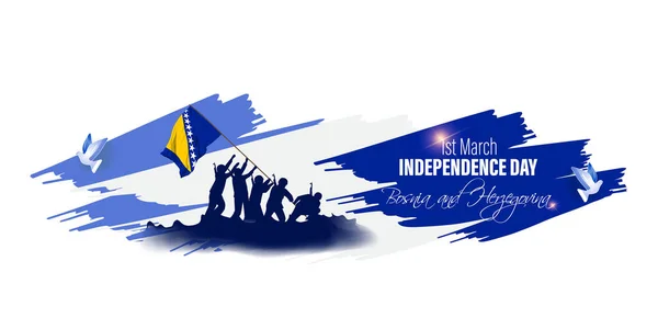 Εικονογράφηση Διάνυσμα Ευτυχούς Ημέρας Ανεξαρτησίας Βοσνία Και Ερζεγοβίνη — Διανυσματικό Αρχείο