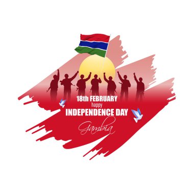 Gambiya 'nın bağımsızlık günü vektör çizimi kutlu olsun