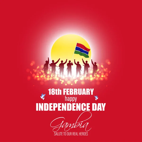 Felice Giorno Dell Indipendenza Gambia Vettoriale Illustrazione — Vettoriale Stock