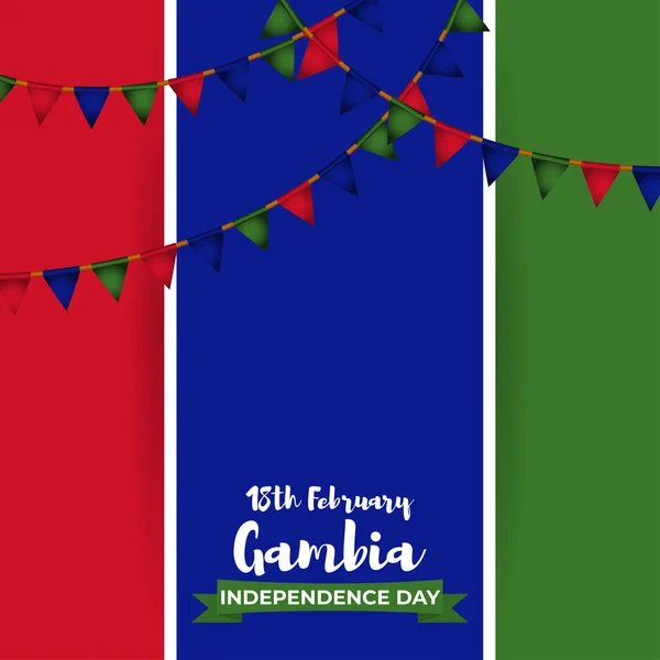 Šťastný Gambie Den Nezávislosti Vektorové Ilustrace — Stockový vektor