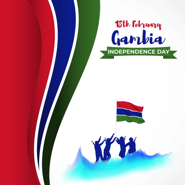 幸せなガンビア独立記念日ベクトルイラスト — ストックベクタ