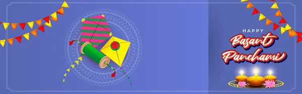 Векторная Иллюстрация Баннера Happy Basant Panchami — стоковый вектор