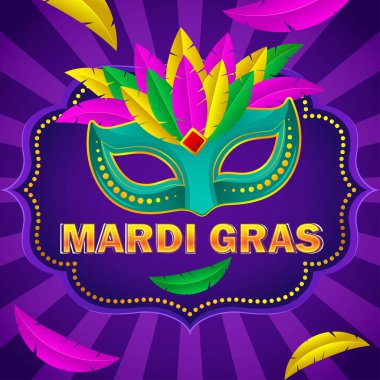 Mardi Gras Karnaval Kutlama Sancağının vektör illüstrasyonu