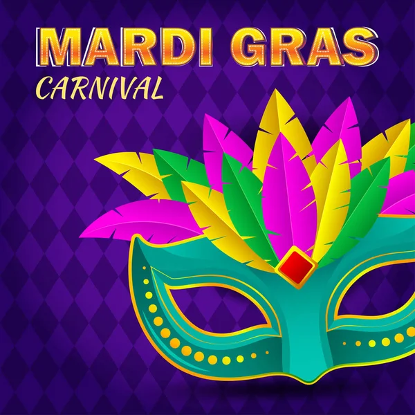 Vetor Ilustração Mardi Gras Carnaval Celebração Conceito Banner — Vetor de Stock