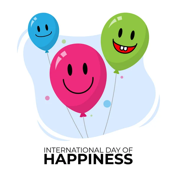 Ilustração Vetor Dia Internacional Felicidade — Vetor de Stock