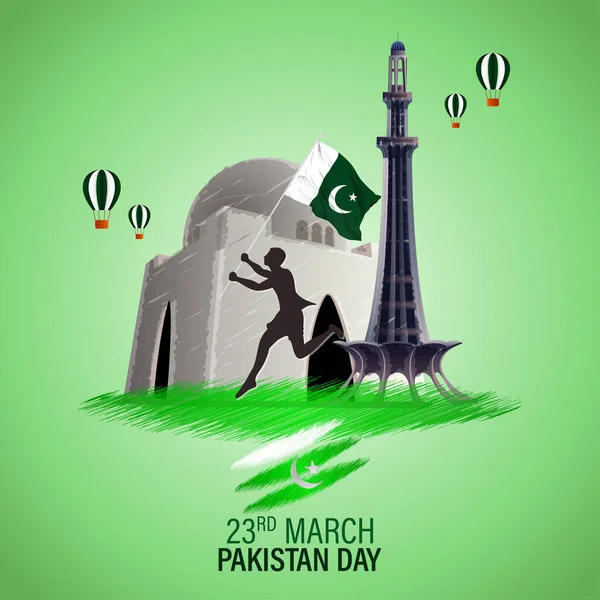 Wektor Ilustracja Pojęcie Pakistanu Dzień — Wektor stockowy