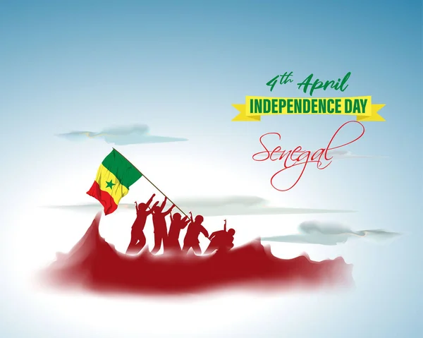 Ilustración Vectorial Del Feliz Día Independencia Senegal — Archivo Imágenes Vectoriales