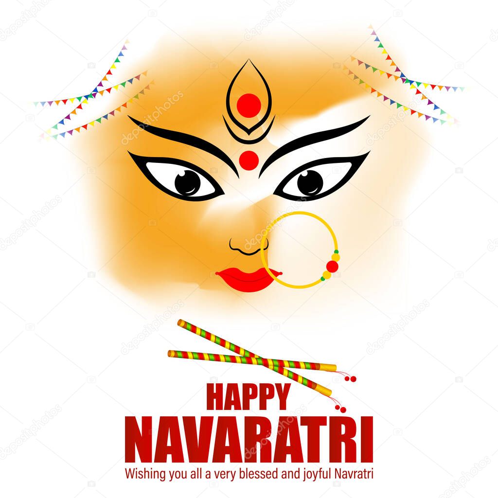 Illustration of Happy Durga Puja Subh Navratri