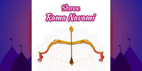 Conceito Ilustração Vetorial Festival Hindu Primavera Shree Ram Navami Texto —  Vetores de Stock