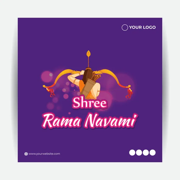 Vektor Illustrationskonzept Des Hinduistischen Frühlingsfestes Shree Ram Navami Hindi Text — Stockvektor