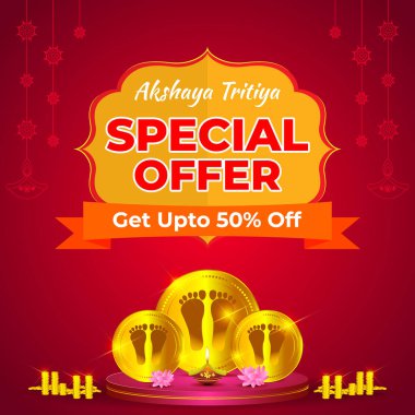 Akshaya Tritiya afişinin vektör illüstrasyonu