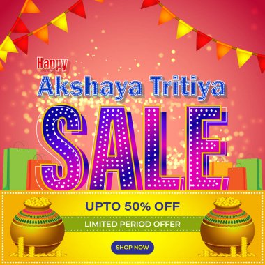 Akshaya Tritiya afişinin vektör illüstrasyonu