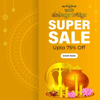 Akshaya Tritiya afişinin vektör illüstrasyonu