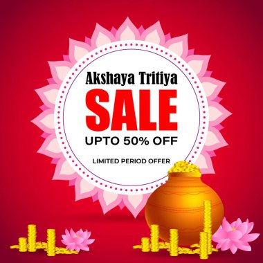Akshaya Tritiya afişinin vektör illüstrasyonu