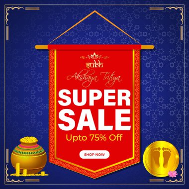 Akshaya Tritiya afişinin vektör illüstrasyonu