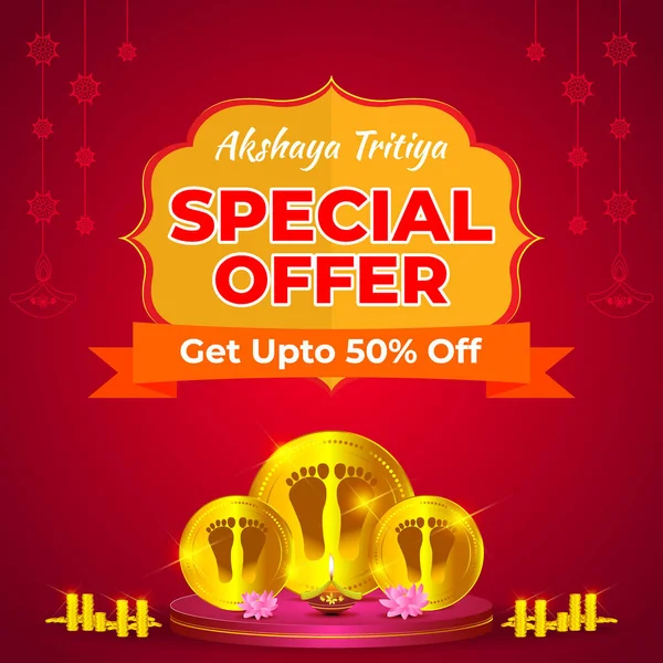 Akshaya Tritiya afişinin vektör illüstrasyonu