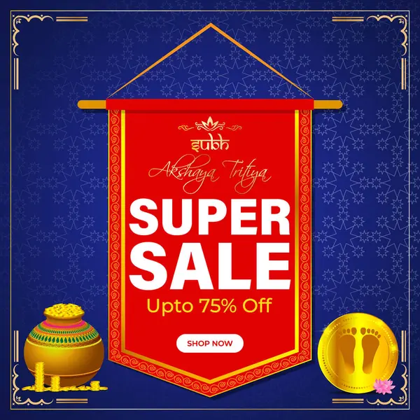 Akshaya Tritiya afişinin vektör illüstrasyonu