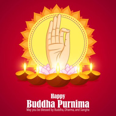 Buddha Purnima için vektör illüstrasyonu, Vesak Günü