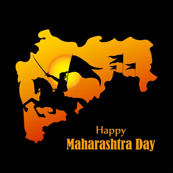 Maharashtra günü yazılı metni için vektör illüstrasyonu mutlu Maharashtra günü anlamına gelir