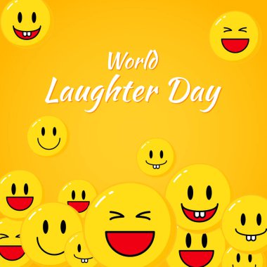 Dünya Gülme Günü afişinin vektör illüstrasyonu