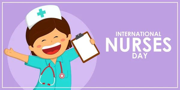 Vector Illustration International Nurses Day Banner — Stock Vector