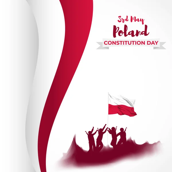 Vector Illustration Happy Constitutional Day Poland — стоковий вектор