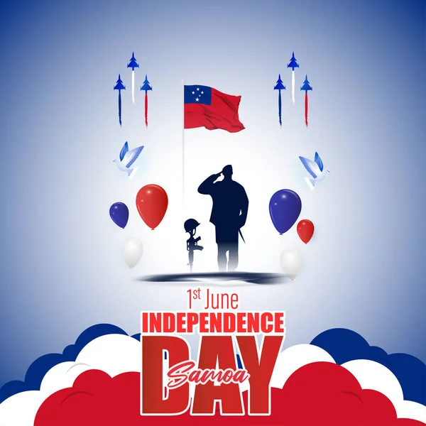 Ilustración Vectorial Para Feliz Día Independencia Samoa — Vector de stock