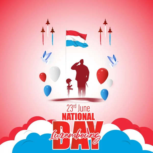 Ilustración Vectorial Para Feliz Día Nacional Luxemburgo — Archivo Imágenes Vectoriales