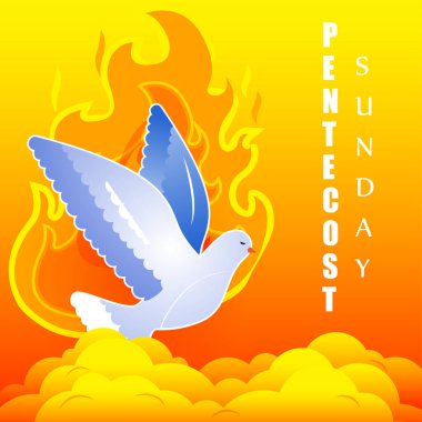 Vector illustration concept of Pentecost Sunday banner clipart