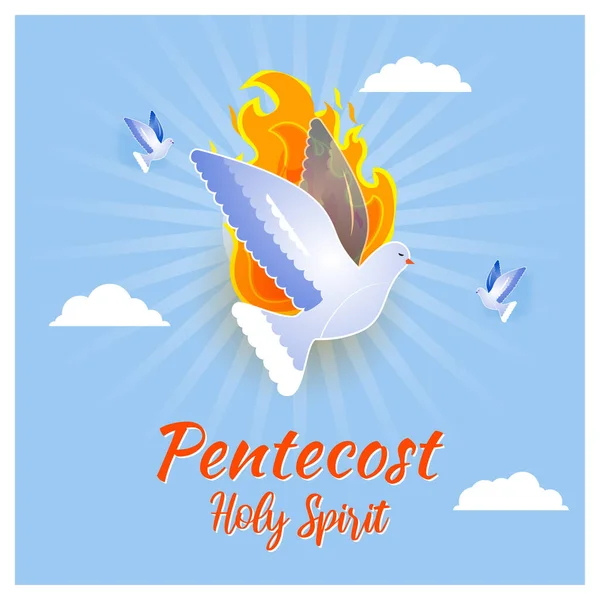 Conceito Ilustração Vetorial Bandeira Domingo Pentecostes —  Vetores de Stock