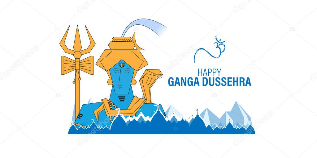 Concepto de ilustración vectorial del saludo de Ganga Dussehra 2024