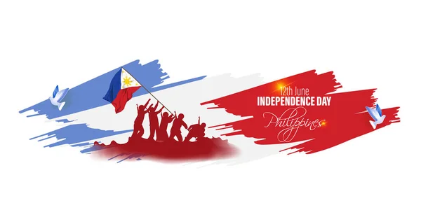 Ilustración Vectorial Para Feliz Día Independencia Filipinas — Vector de stock