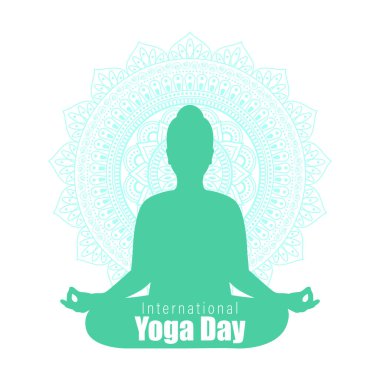Uluslararası Yoga Günü 'nün vektör illüstrasyon konsepti