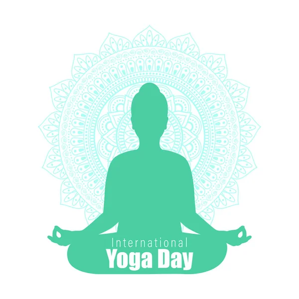 Conceito Ilustração Vetorial Saudação Dia Internacional Yoga —  Vetores de Stock