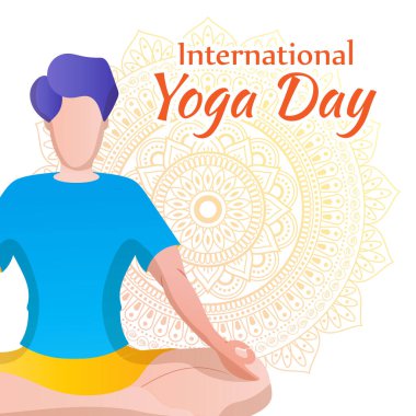 Uluslararası Yoga Günü 'nün vektör illüstrasyon konsepti