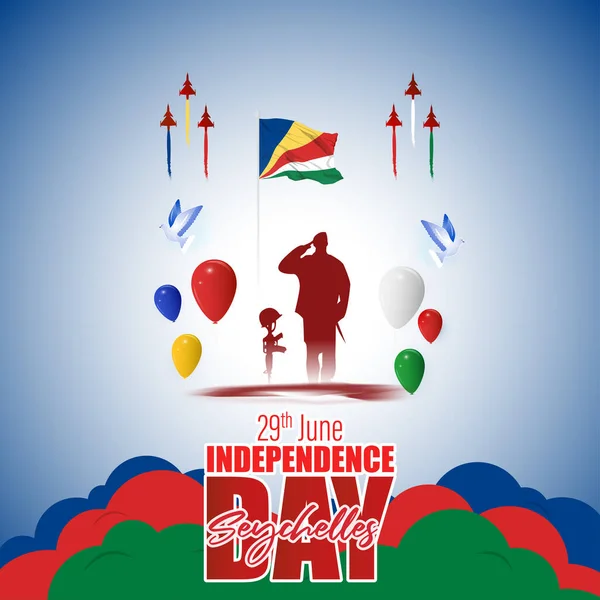 Ilustración Vectorial Para Feliz Día Independencia Seychelles — Archivo Imágenes Vectoriales