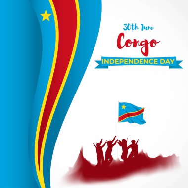Kongo 'nun mutlu bağımsızlık günü için vektör çizimi
