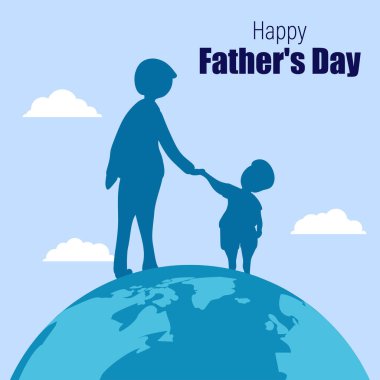 Mutlu Babalar Günü tebriklerinin vektör illüstrasyonu