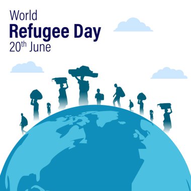 Vector illustration concept of World Refugee Day banner clipart
